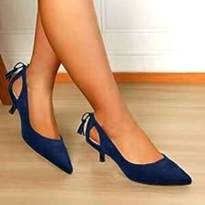 (57-4694)  Govdaeor Womens Kitten Heel Pumps Tassels Sz 5.5